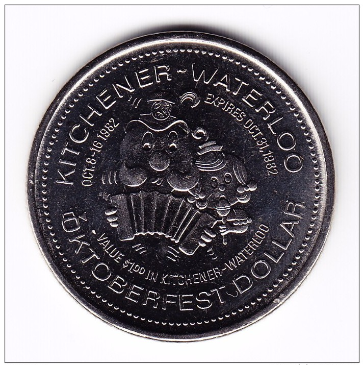 1982 Kitchener-Waterloo $1 Oktoberfest Token - Canada