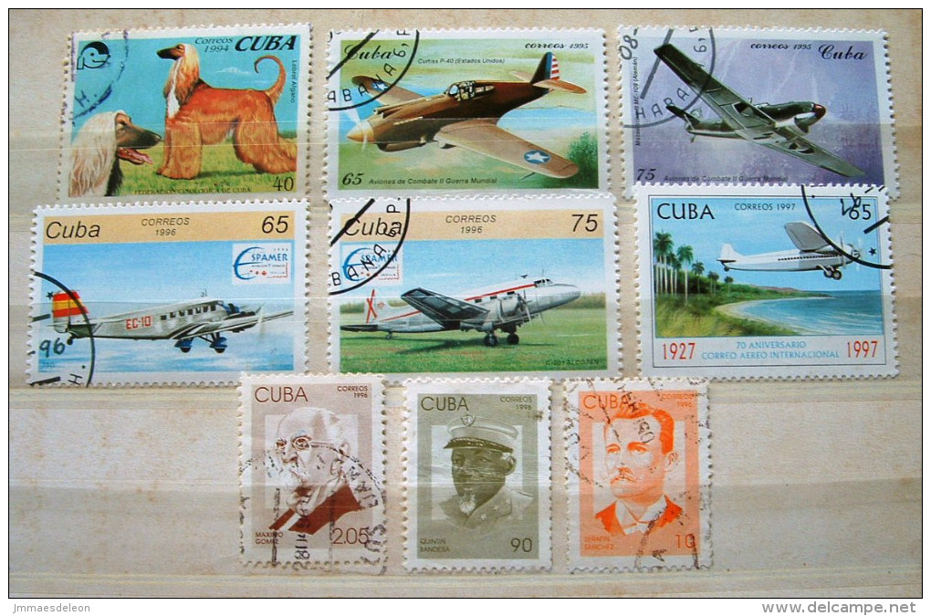 Cuba 1994 - 1997 Planes War Dog Heroes - Usati