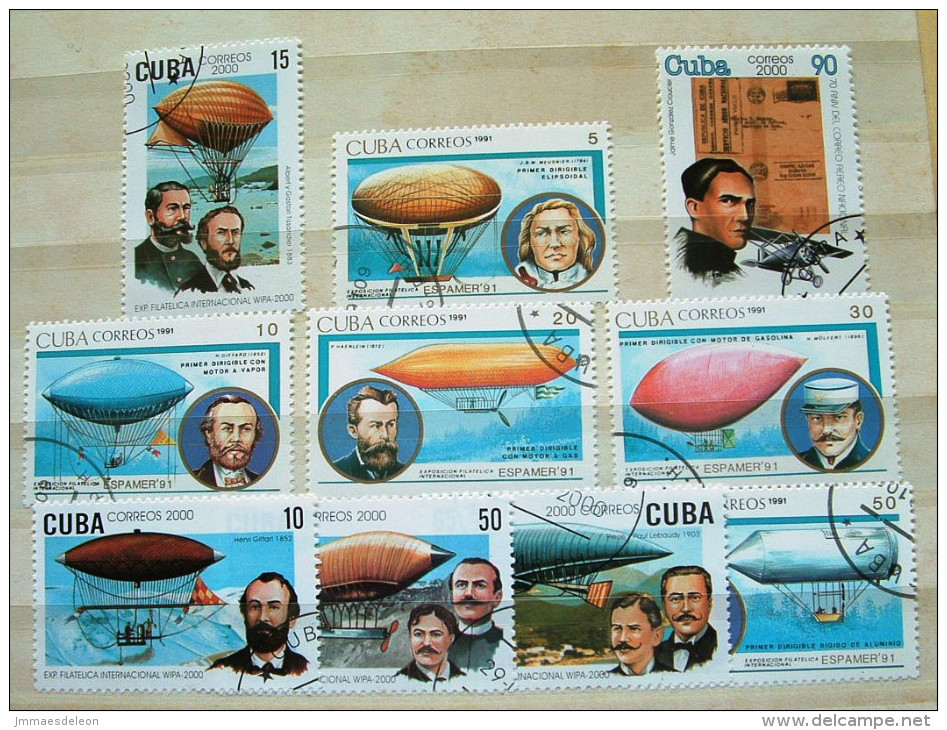Cuba 1991 - 2000 Planes Balloons History - Usati
