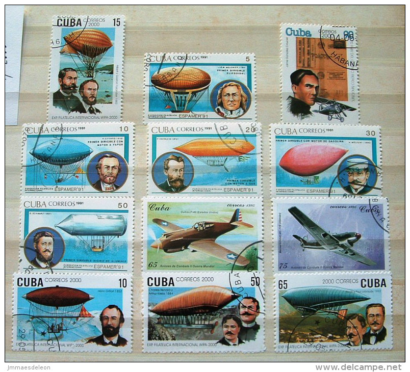 Cuba 1991 - 2000 Planes Balloons History - Usati