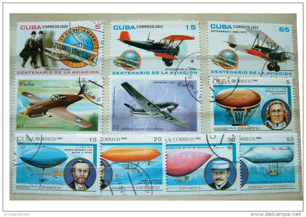 Cuba 1991 - 2003 Planes Balloons War History - Usati