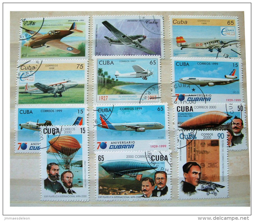 Cuba 1995 - 2000 Planes Balloons War History - Usati