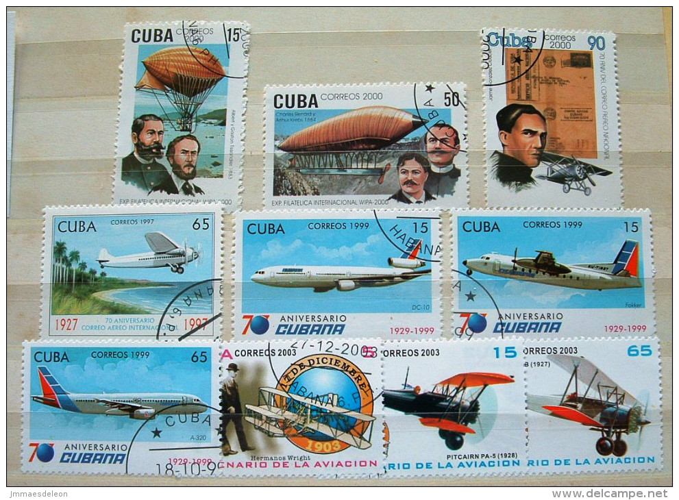 Cuba 1997 - 2003 Planes Balloons History - Usati