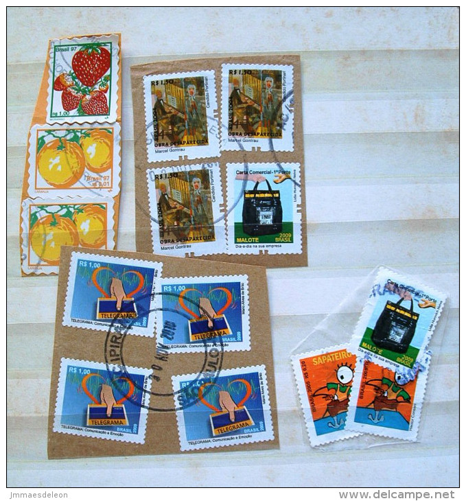 Brazil 2010 Fragments Of Cover - Fruits Postal Services Shoemaker Theatre - Gebruikt