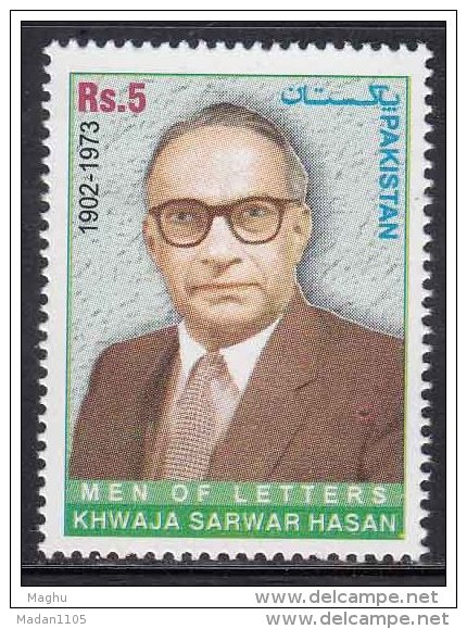 PAKISTAN, 2005, Khwaja Sarwar Hasan,  Personality, Literature, MNH, (**) - Pakistan