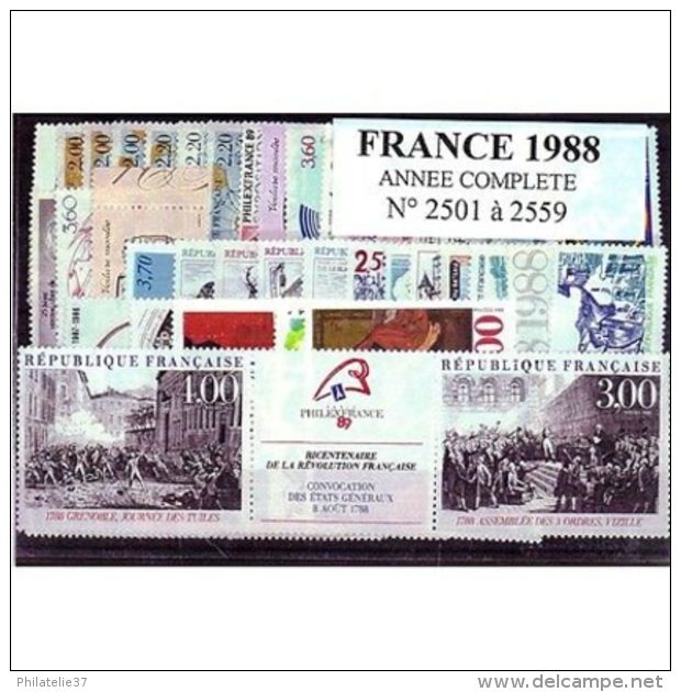 France 1988 Année Complète - Collezioni