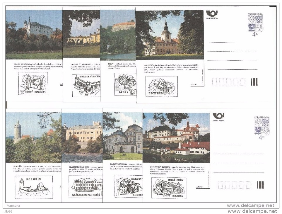 Série Complète  Châteaux Et Architecture1997  Avec Cachet Du Château De 16 Cartes A 49/64 Michel P 11 A II - Postkaarten