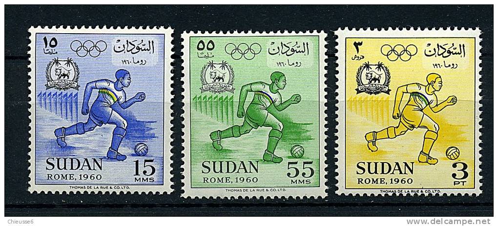 Soudan ** N° 128 à 130 - J.O. De Rome - Sudan (1954-...)