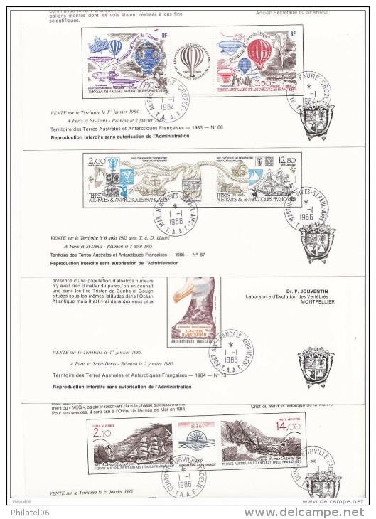 TAAF  34 NOTICES AVEC TIMBRES OBLITERES (ET 2 BLOCS, DONT 1 NEUF)  SUPERBES - Collections, Lots & Séries