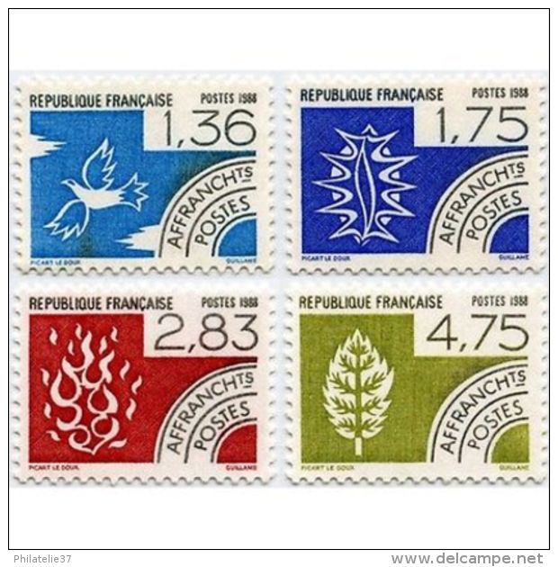 Timbres Préoblitérés France N°198 à 201 - Collezioni