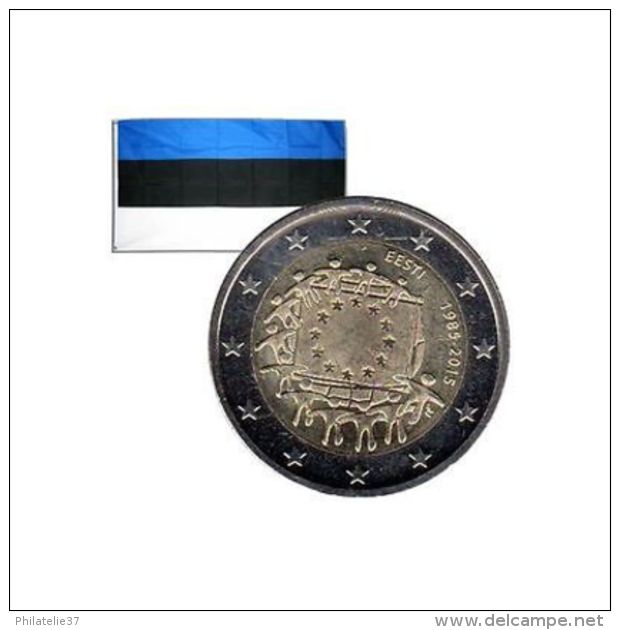 2 Euros Commémorative Estonie 30 Ans Drapeau Européen 2015 - Monaco