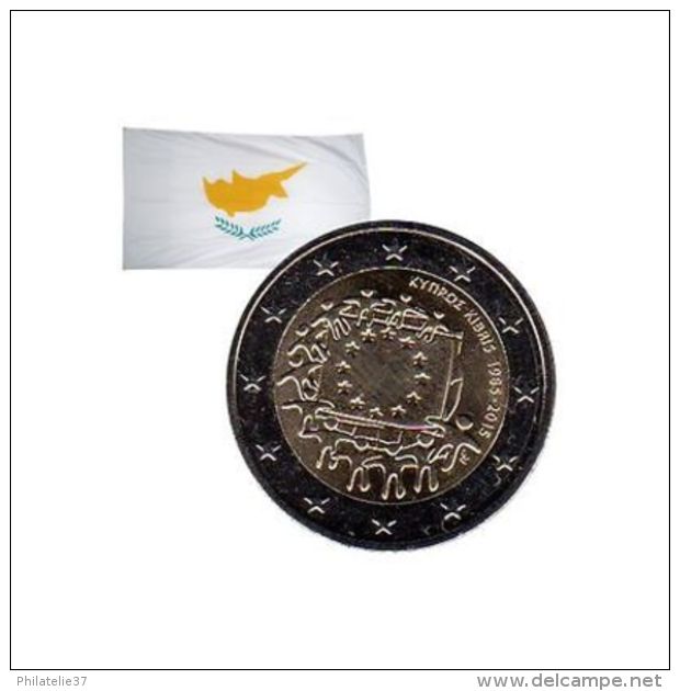 2 Euros Commémorative Chypre 30 Ans Drapeau Européen 2015 - Monaco