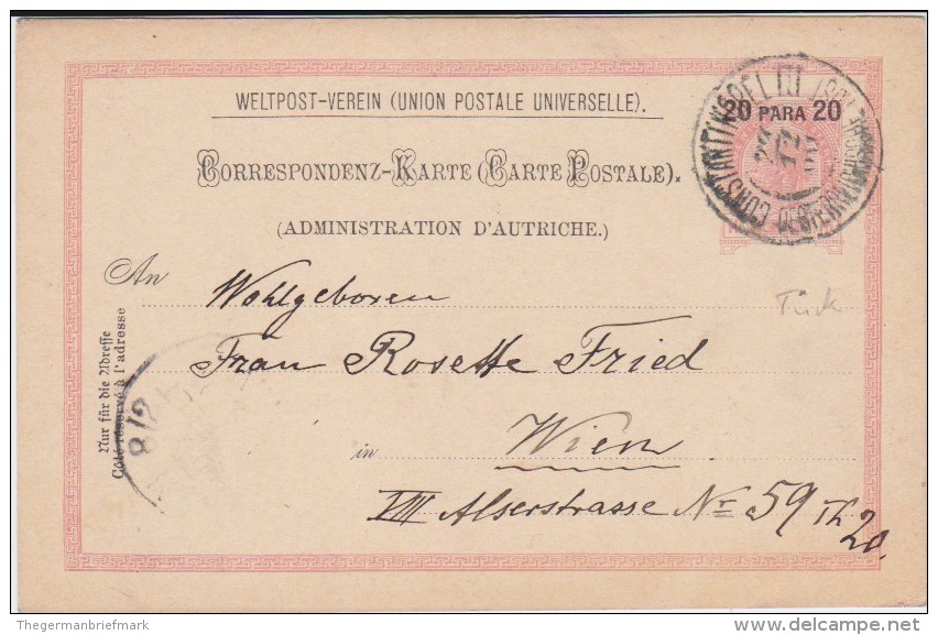 Österreich Post In Der Levante Ganzsache P 14 Konstantinopel 1900 - Levante-Marken