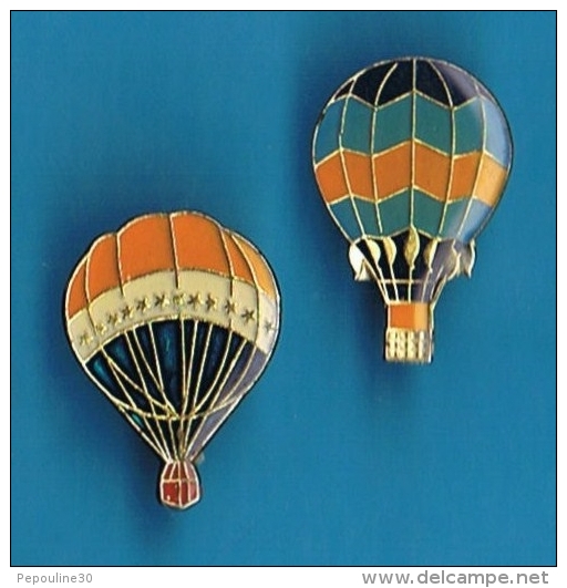 2 PIN´S // ** DEUX BELLES ** MONTGOLFIERES ** - Fesselballons