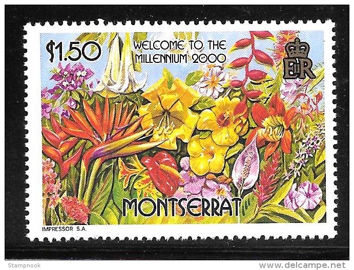 Montserrat Scott   999 Welcome Millenieum  Mint NH VF  CV  2.25 - Montserrat