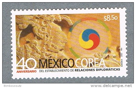 Mexico 2002 ** 1 Wert - 40 J Dipl. Beziehungen Zu Südkorea - - Mexique