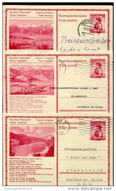 3316 Austria ,  3 Differents Stationery Card  As Scan - Otros & Sin Clasificación