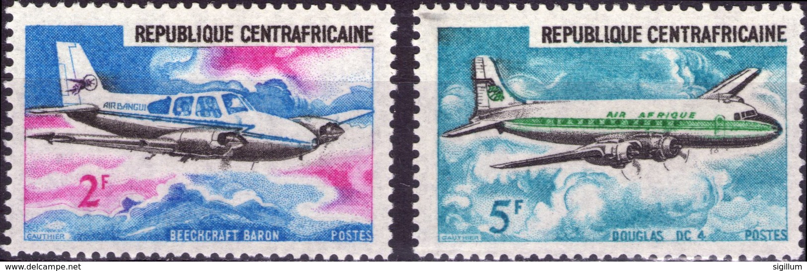 REPUBBLICA CENTROAFRICANA 1967 - AEREI - 2 VALORI NUOVI MNH** - Repubblica Centroafricana