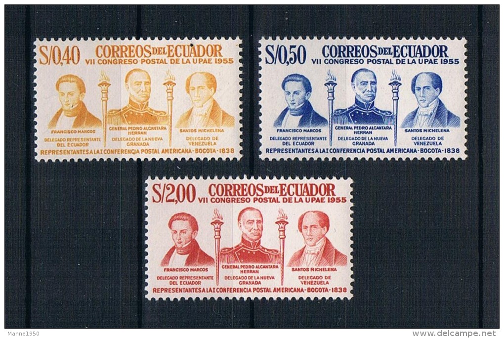 Ecuador 1957 Postkongreß Mi.Nr. 938/40 Kpl. Satz ** - Ecuador