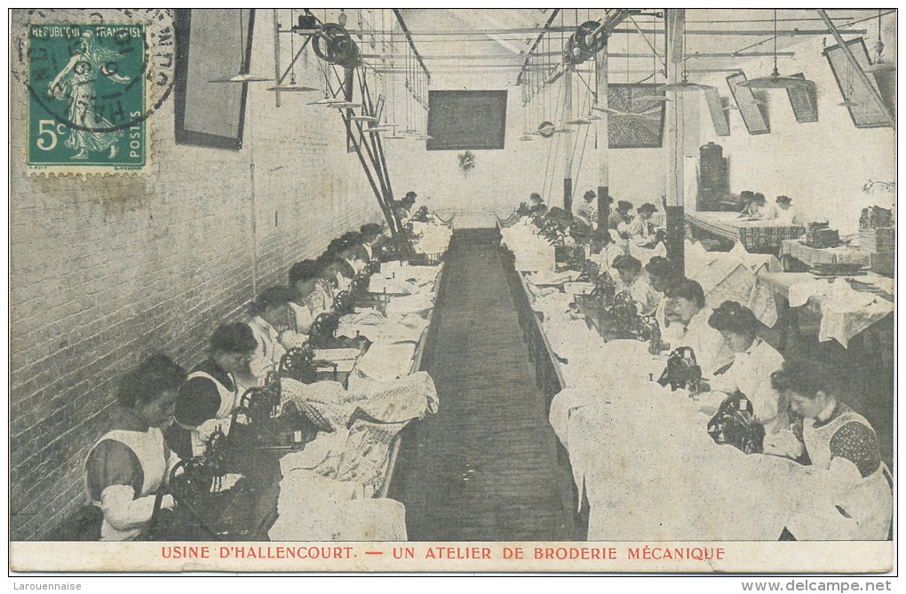 80 - Hallencourt : Usine ; Un Atelier De Broderie Mécanique . - Autres & Non Classés