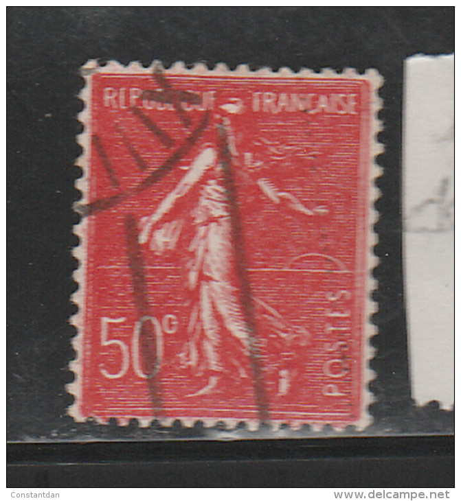 FRANCE N° 199 50C ROUGE TYPE SEMEUSE LIGNEE PROVENANT DE ROULETTE OBL - Used Stamps