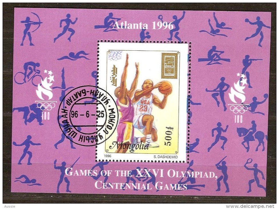 Mongolie Mongolia 1996 Yvertn° Bloc 230 (°) Used Cote 22 FF Sport Basket-ball - Kazajstán