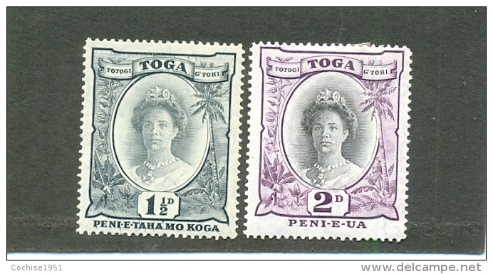 1930 TONGA Y &amp; T N° 67 - 68 ( O ) Reine Salote - Tonga (...-1970)
