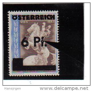 STE1388 ÖSTERREICH 1945 Michl 665 PLATTENFEHLER RINGERL IM "f"  ** POSTFRISCH Suiehe ABBILDUNG - Variétés & Curiosités