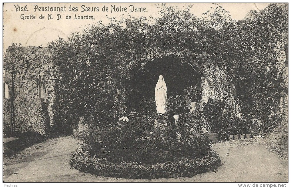 VISE : Pensionnat Soeurs Notre-Dame - Grotte ND De LOURDES -RARE CPA - Cachet De La Poste 1913 - Visé