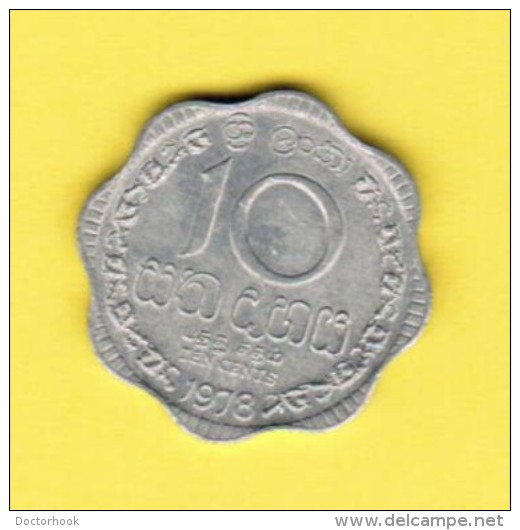 SRI LANKA   10 CENTS 1978 (KM # 140a) - Sri Lanka