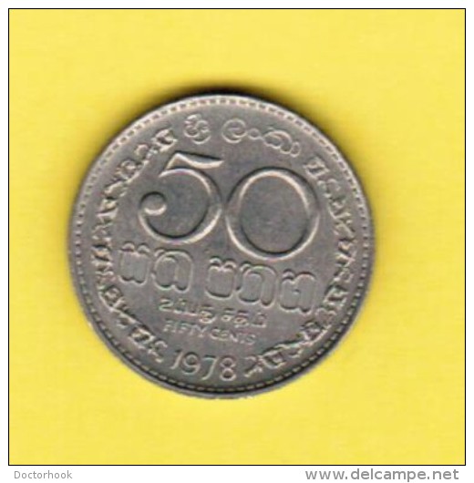 SRI LANKA   50 CENTS 1978 (KM # 135.1) - Sri Lanka