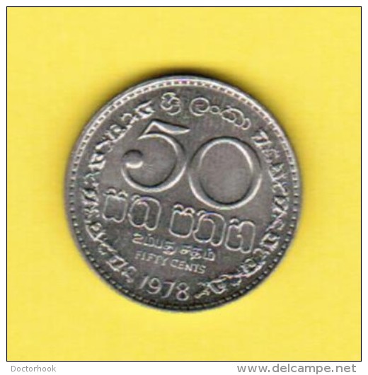 SRI LANKA   50 CENTS 1978 (KM # 135.1) - Sri Lanka