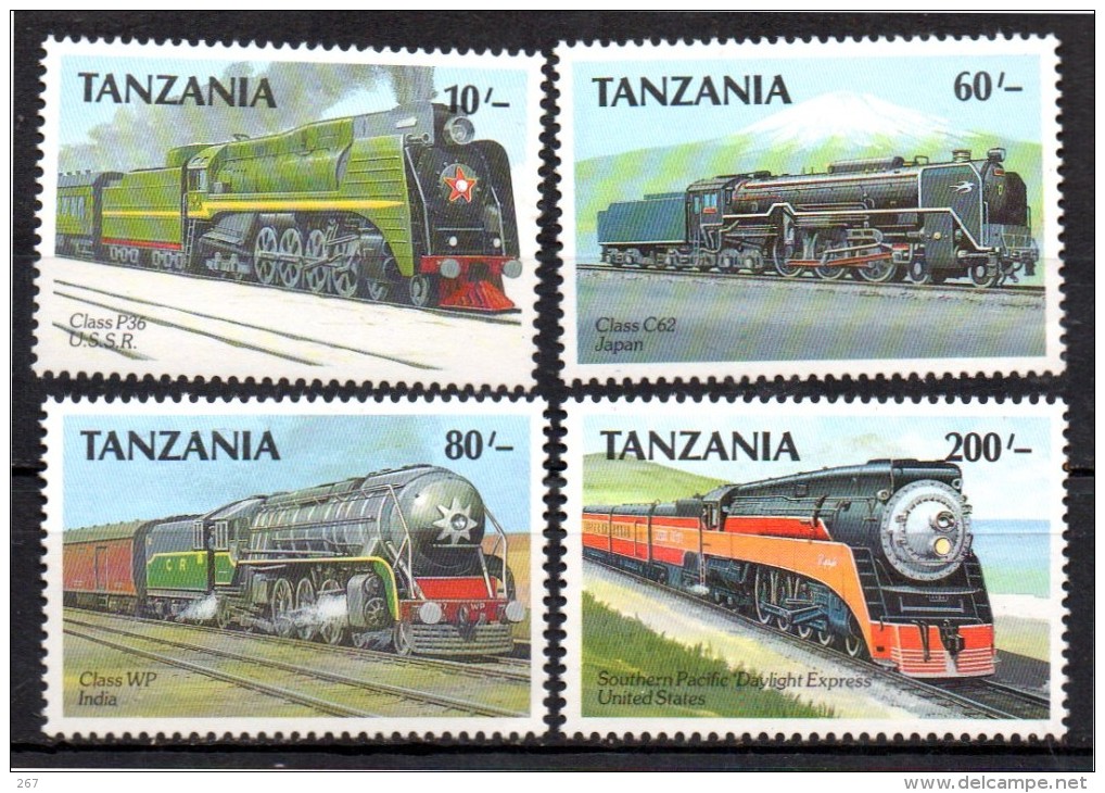 TANZANIE  N° 464/67  * *  ( Cote 7.50e )   Train - Trains