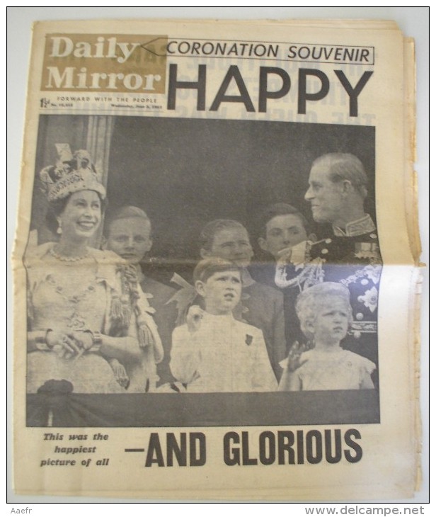 Elizabeth II Coronation,  Couronnement D'Elisabeth II - Daily Mirror - June 3, 1953 - Autres & Non Classés