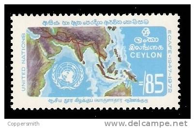 (118) Ceylon  1972  United Nations / Ecafe / Asia Map / Economy  ** / Mnh   Michel 424 - Sri Lanka (Ceylon) (1948-...)