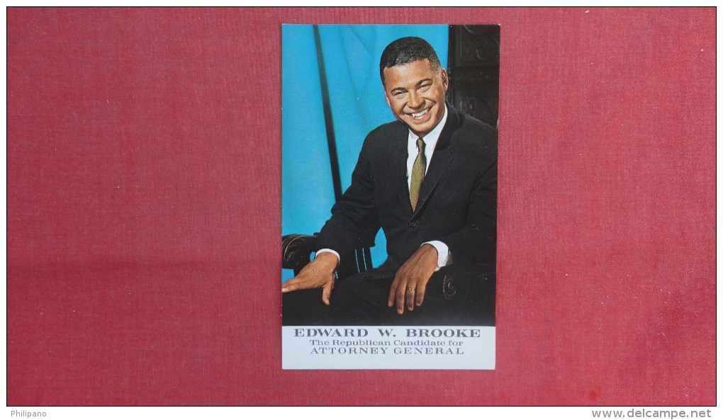 Edward W. Brooke Republican Canidate Attorney General Boston Mass= 2145 - Black Americana