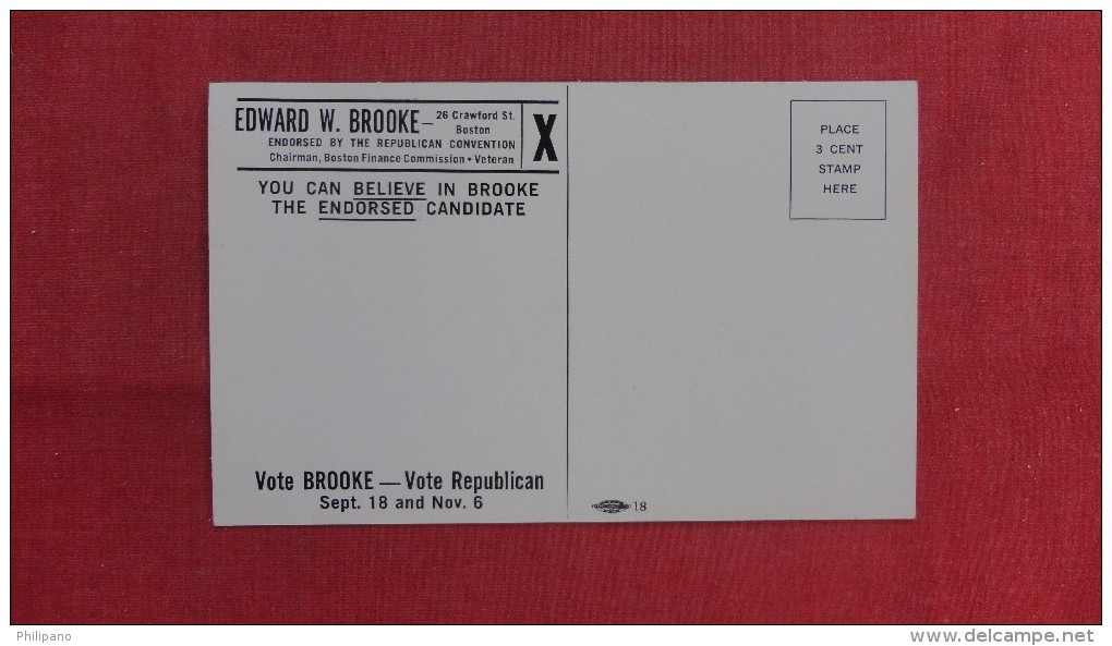 Edward W. Brooke Republican Canidate Attorney General Boston Mass= 2145 - Black Americana