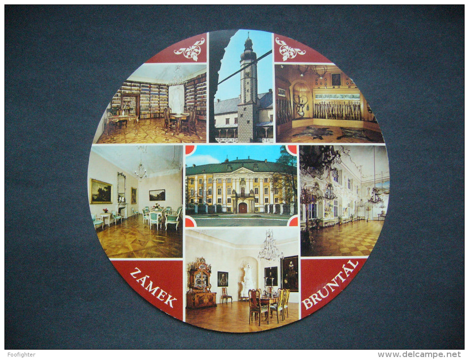 Czechoslovakia: BRUNTAL (Freudenthal) Castle Interior - Runde AK, Round Shape Postcard - 1970s Unused - Kastelen