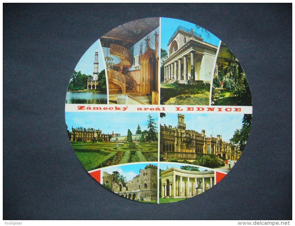 Czechoslovakia: LEDNICE (Eisgrub) Castle Interior - Runde AK, Round Shape Postcard - 1970s Unused - Kastelen