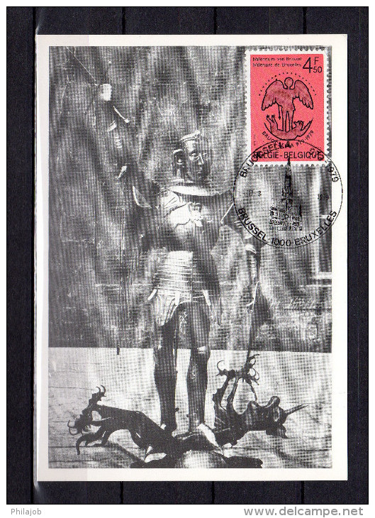 Carte Maximum  De 1979  " MILLENAIRE DE BRUXELLES. " N° YT 1920. Parfait état. CM - 1971-1980