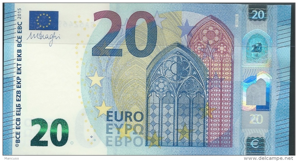 &euro; 20  ITALIA SA S011 F6  DRAGHI  UNC - 20 Euro
