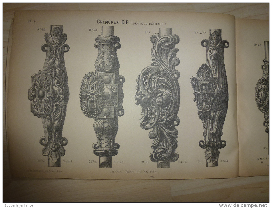 Maison Garnier Fabrique De Crémones Br Cottan Boulevard De La Bastille 30 Paris Serrurerie Cuivrerie Arts Décoratifs - Catalogues