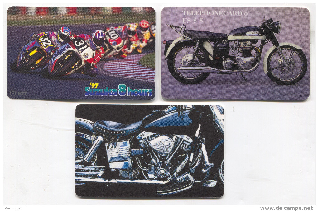 Motorcycles Motorbike - Phonecards Telecartes Telefonkarten, 3 Pieces - Motos