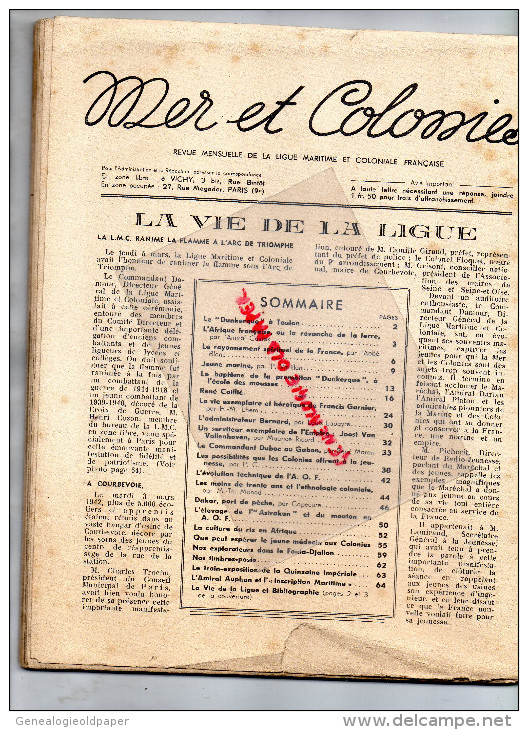 REVUE MER ET COLONIES - AVRIL-MAI 1942- N° SPECIAL QUINZAINE IMPERIALE- DUNKERQUE A TOULON- DUBOC GABON- DAKAR-CASTEX- - 1900 - 1949