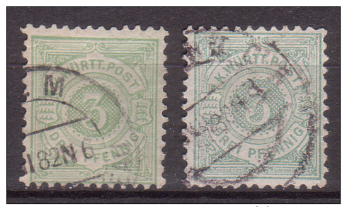 Württemberg , 1875 , Mi.Nr. 44 A / 44 B O / Used - Sonstige & Ohne Zuordnung