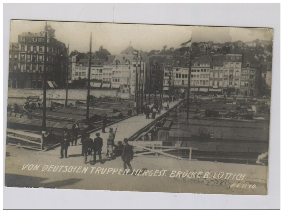 Carte Allemande: Pont Réparé  Par Les Allemands Près De Liège - Guerre 1914-18