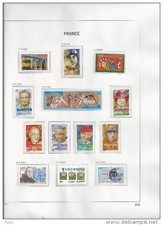 2000 MNH France Année Complète, Year Collection , (14 Scans), Postfris** - 2000-2009