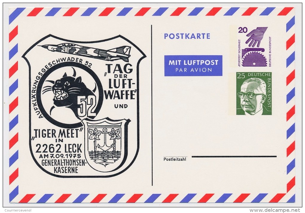 ALLEMAGNE - 2 CP Entiers "TAG Der LUFTWAFFE" Und "Tiger Meet In 2262 Leck" 1979 - Private Postcards - Mint