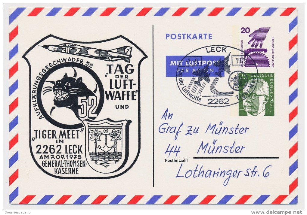 ALLEMAGNE - 2 CP Entiers "TAG Der LUFTWAFFE" Und "Tiger Meet In 2262 Leck" 1979 - Cartes Postales Privées - Neuves