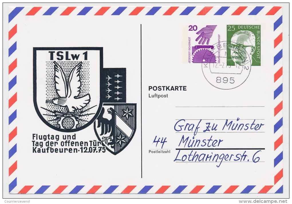 ALLEMAGNE - 2 CP Entiers "Flugtag Und Tag Den Offenen Tür - Kaufgeuren - 12.07.1975" - Private Postcards - Mint